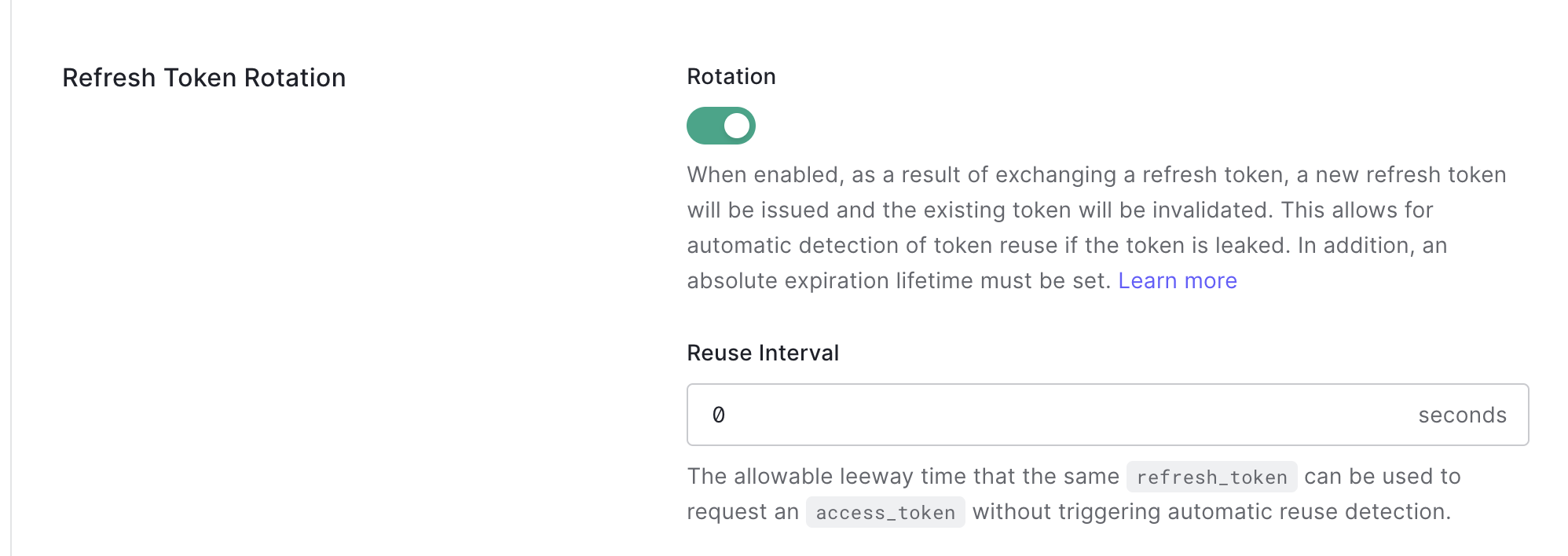 Refresh token rotation