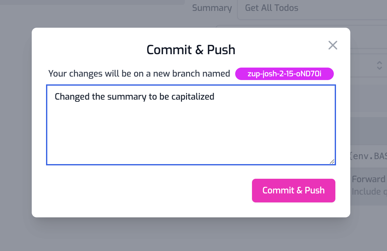 Commit Dialog