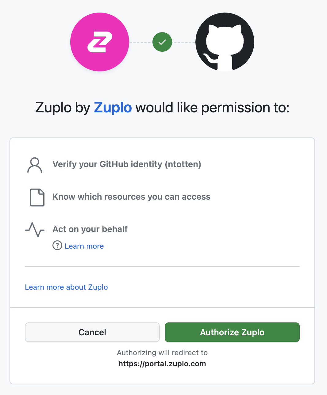 Zuplo github connection