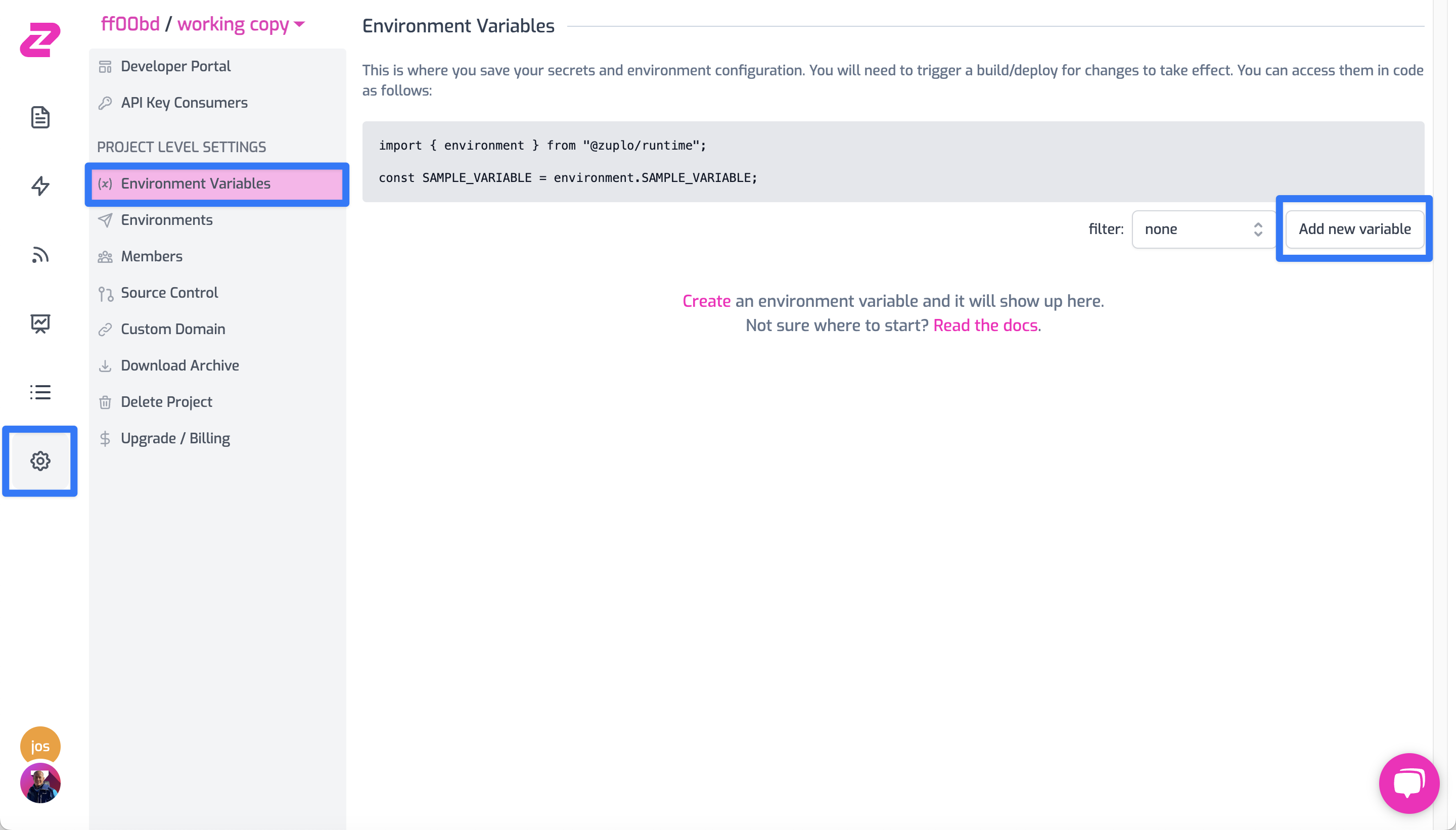 Add new Environment Variable