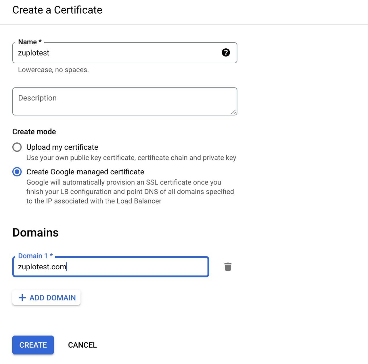 Add a certificate