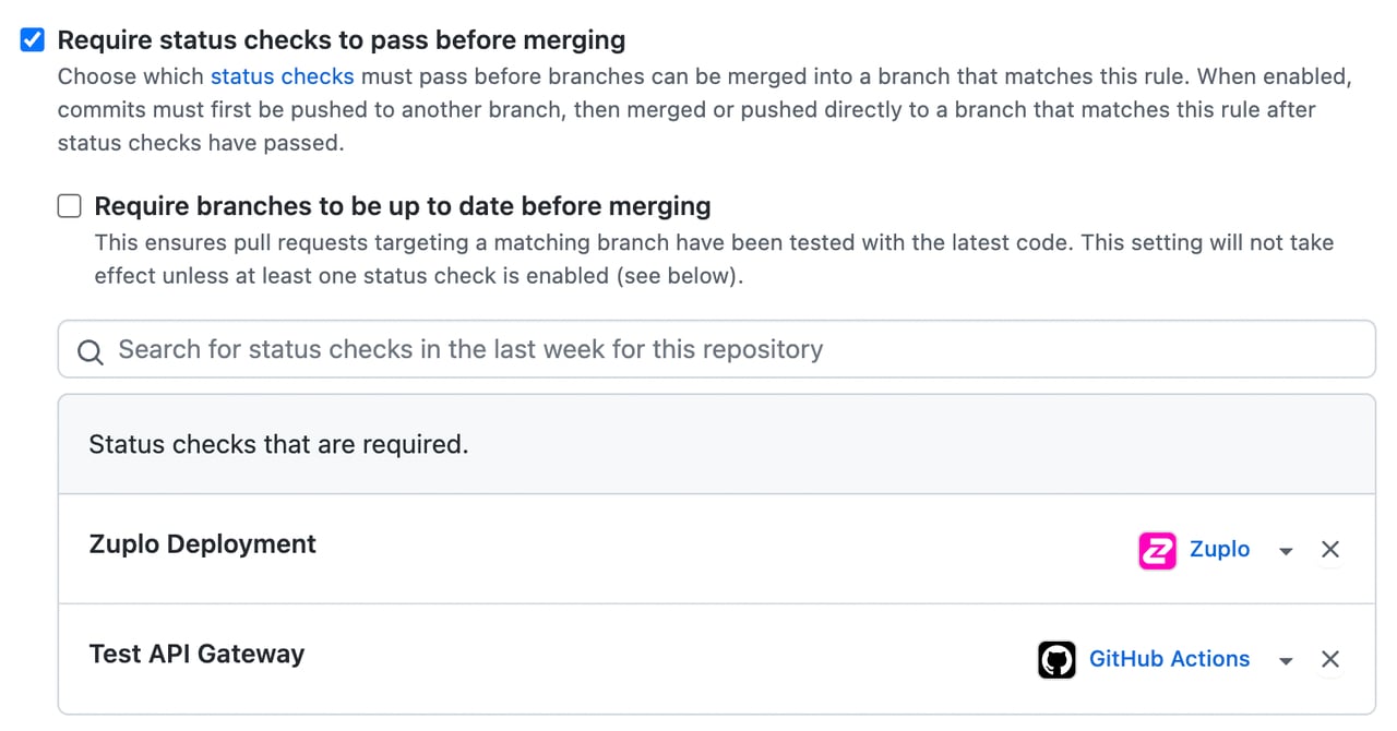 Require status checks