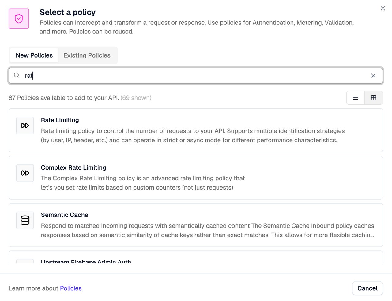 Add rate-limiting policy