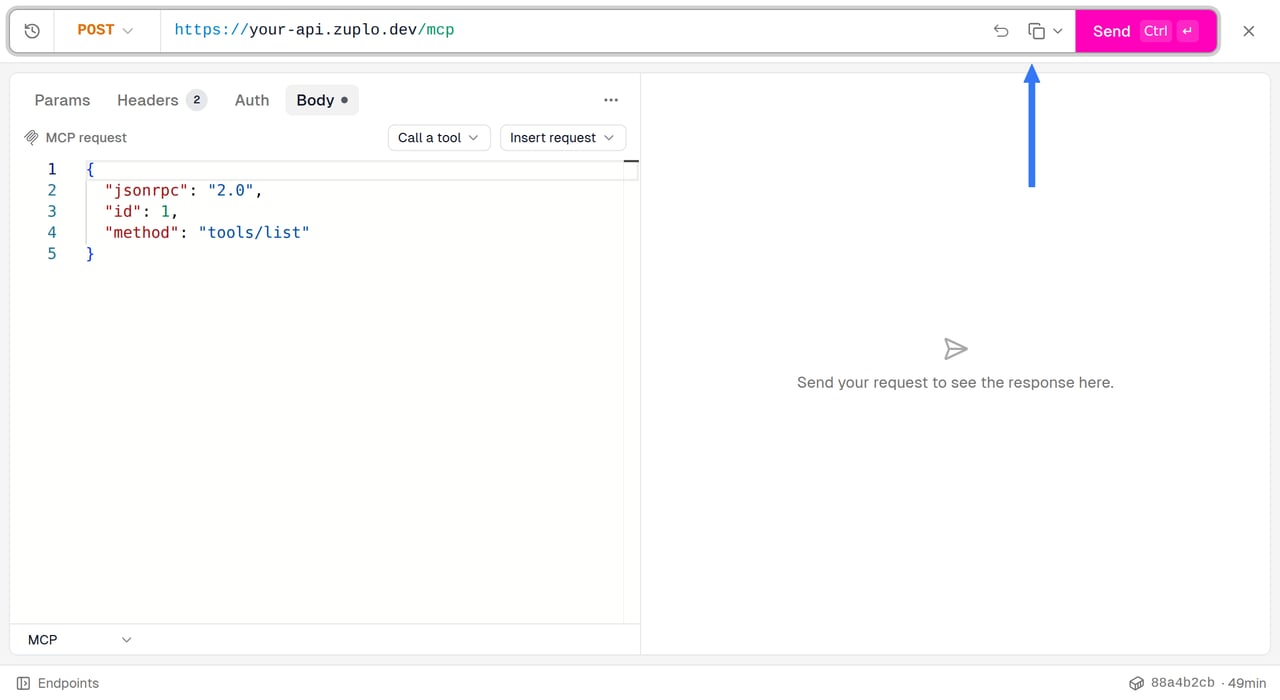 Copy MCP Server URL