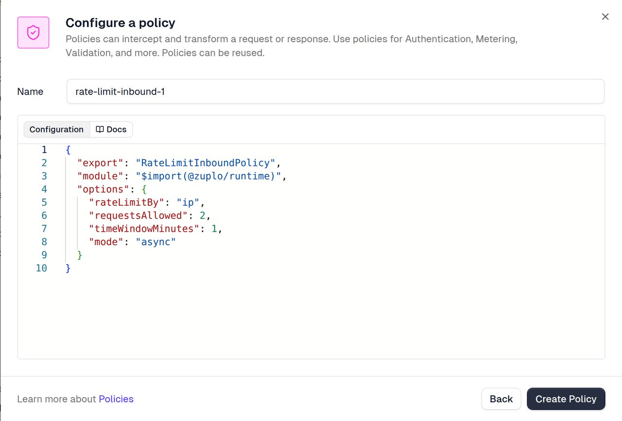 Rate limiting policy