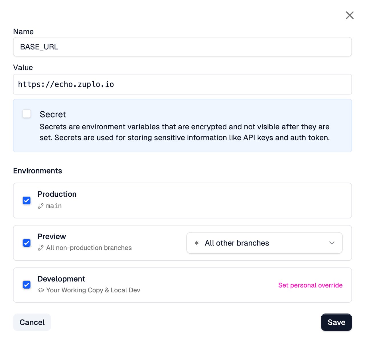 BASE_URL Environment Variable