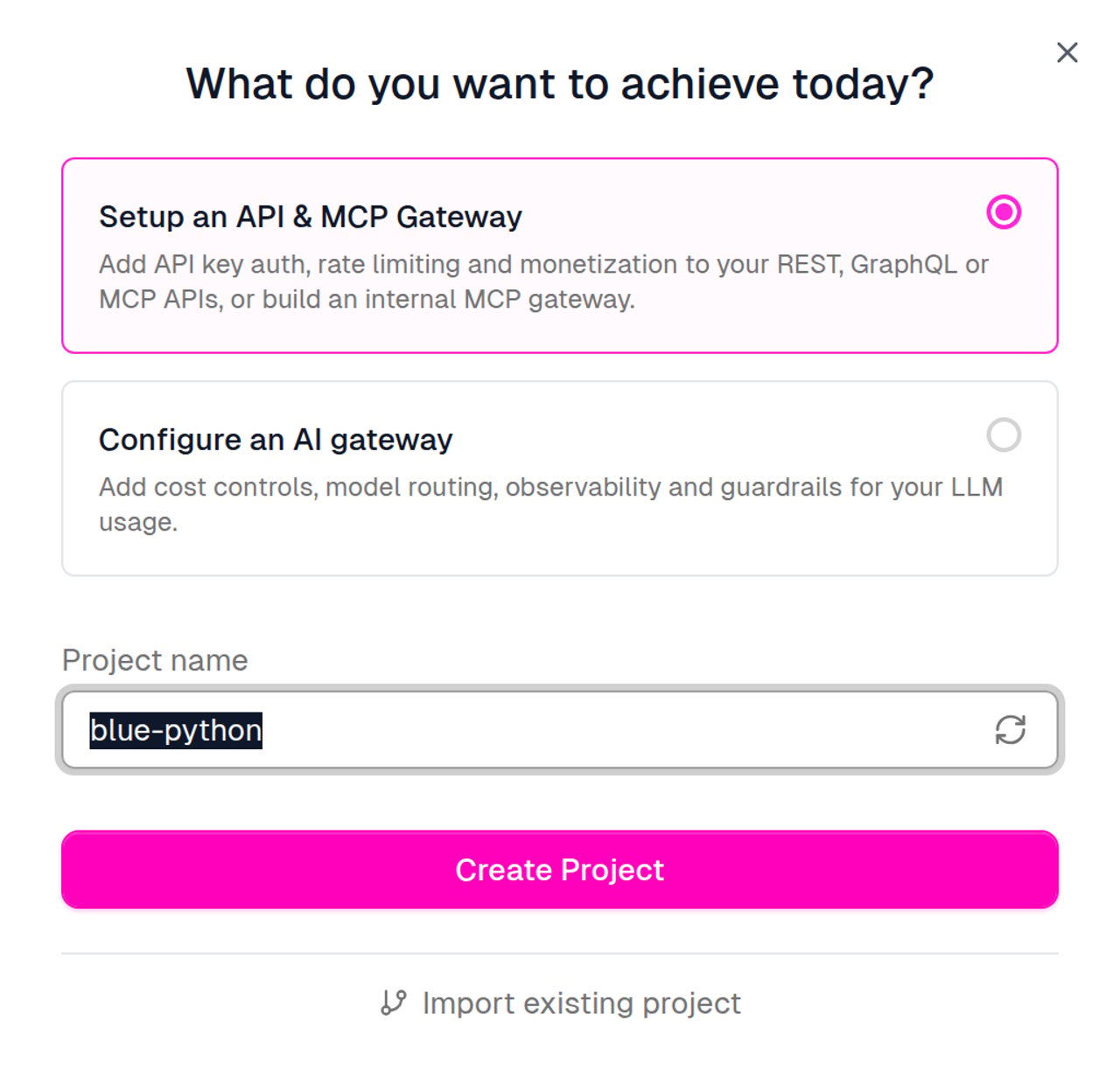 Import existing project