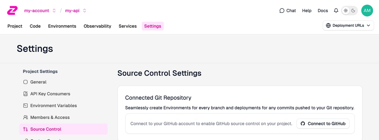 Connect GitHub