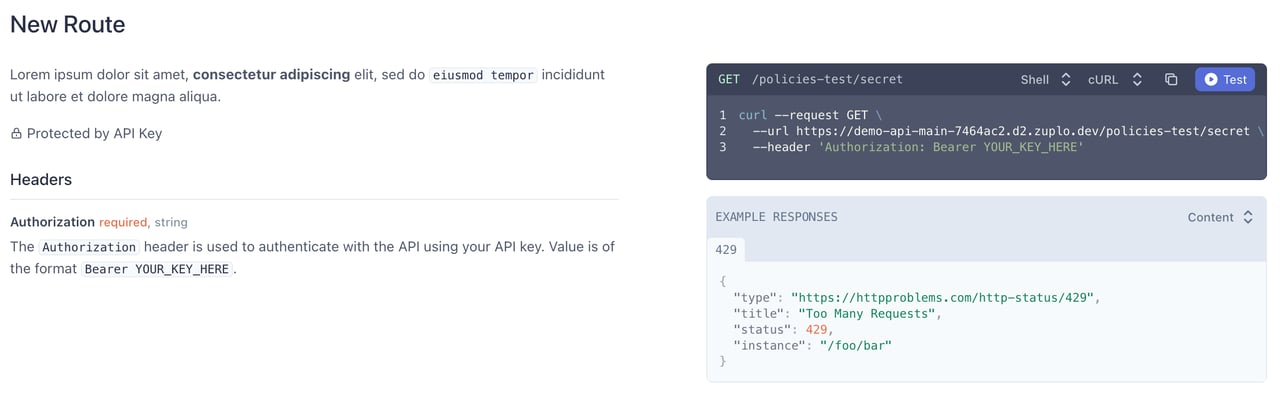 Developer Portal Endpoint