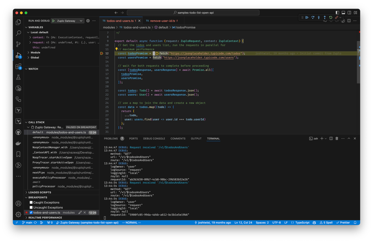 VS code debugging