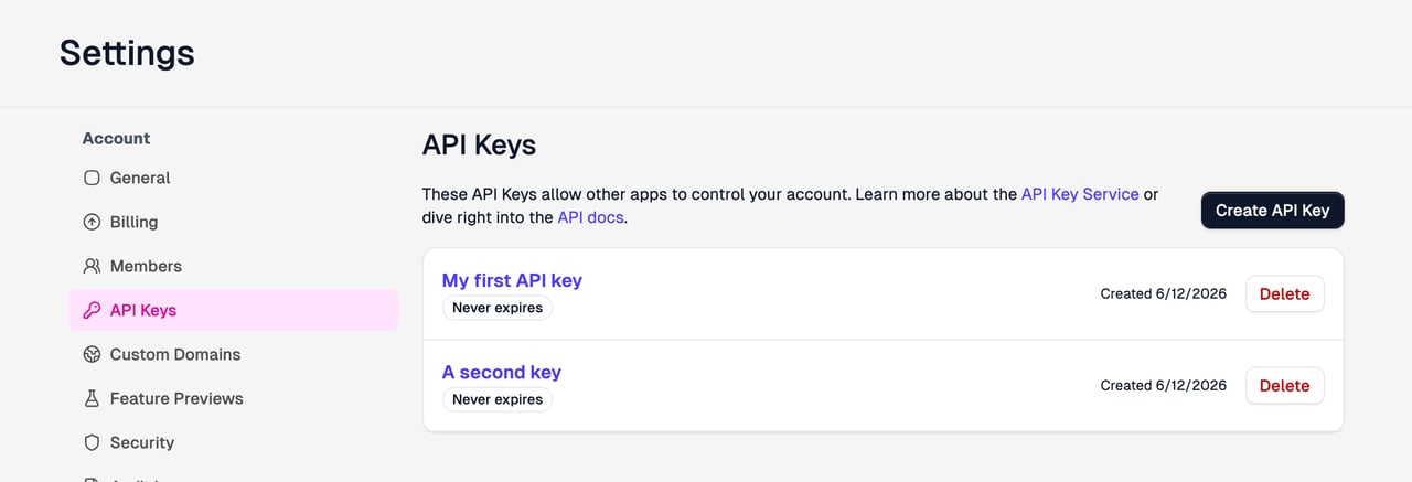 API Keys