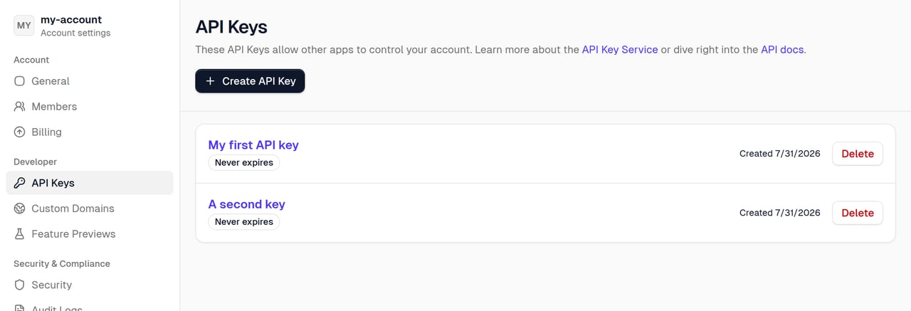 API Keys
