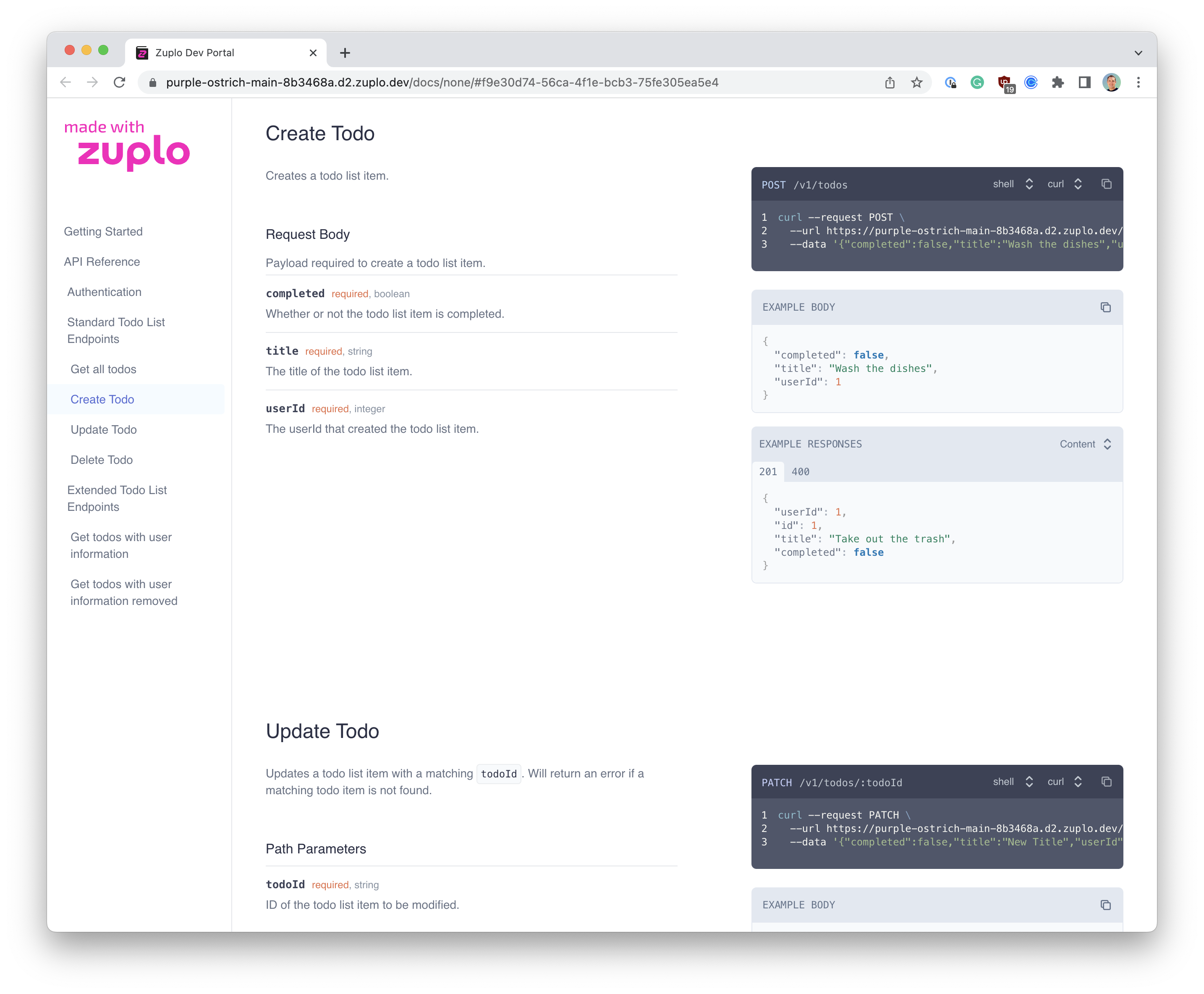 Zuplo developer portal