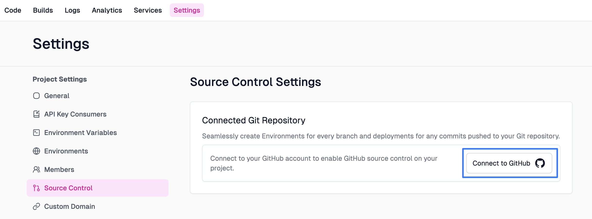 Connect GitHub