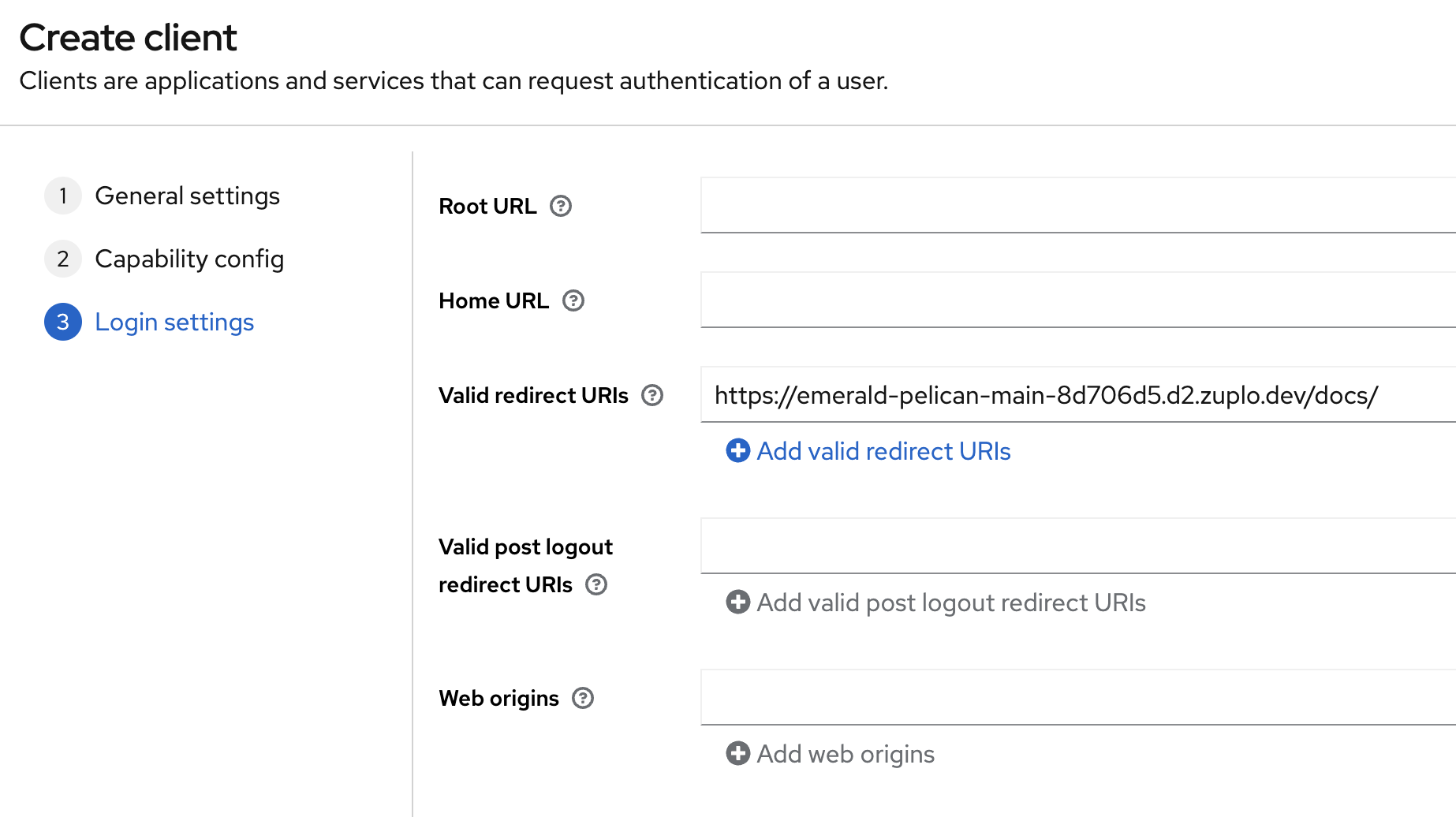 Login settings