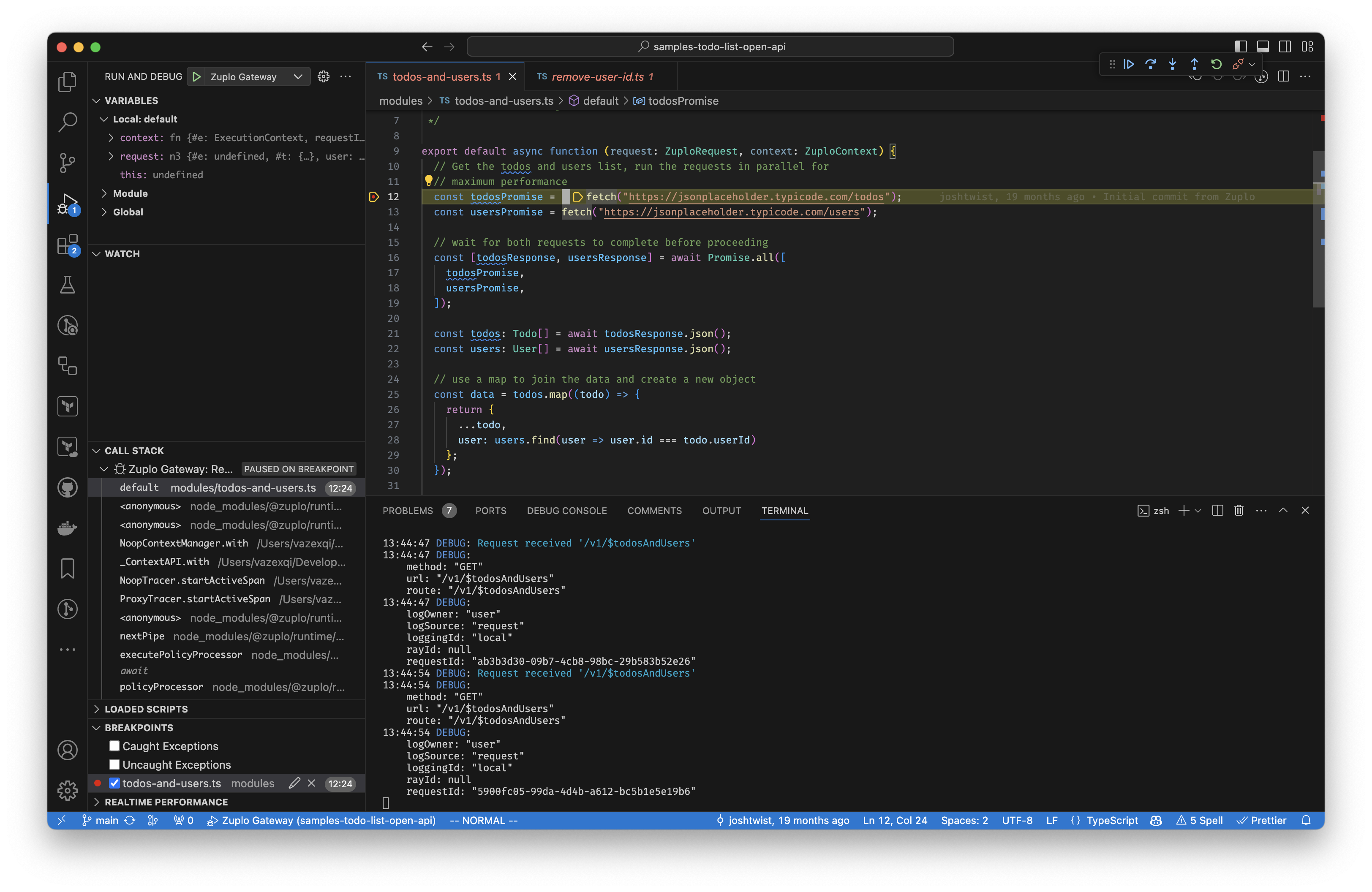 VS code debugging