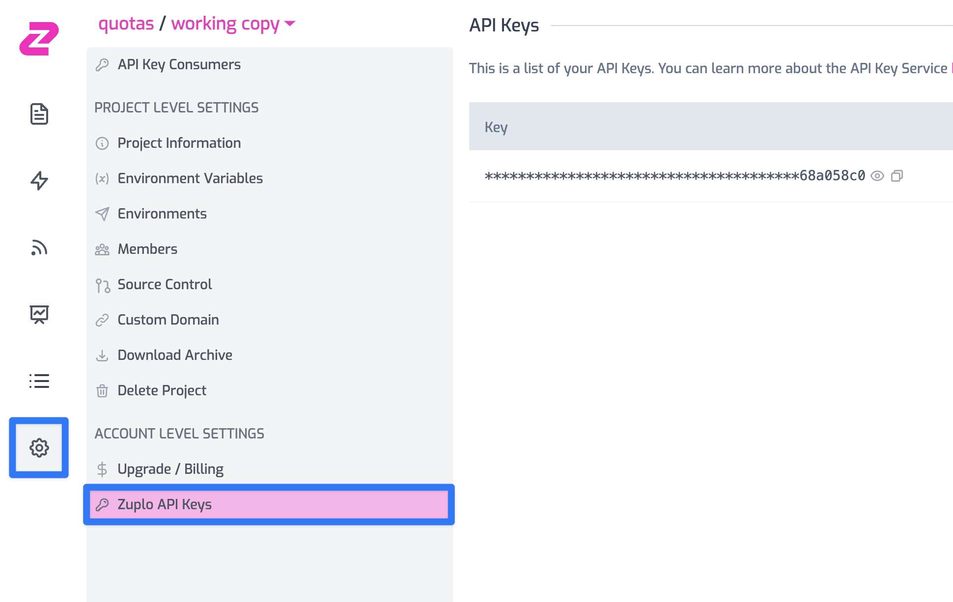 Zuplo API Keys