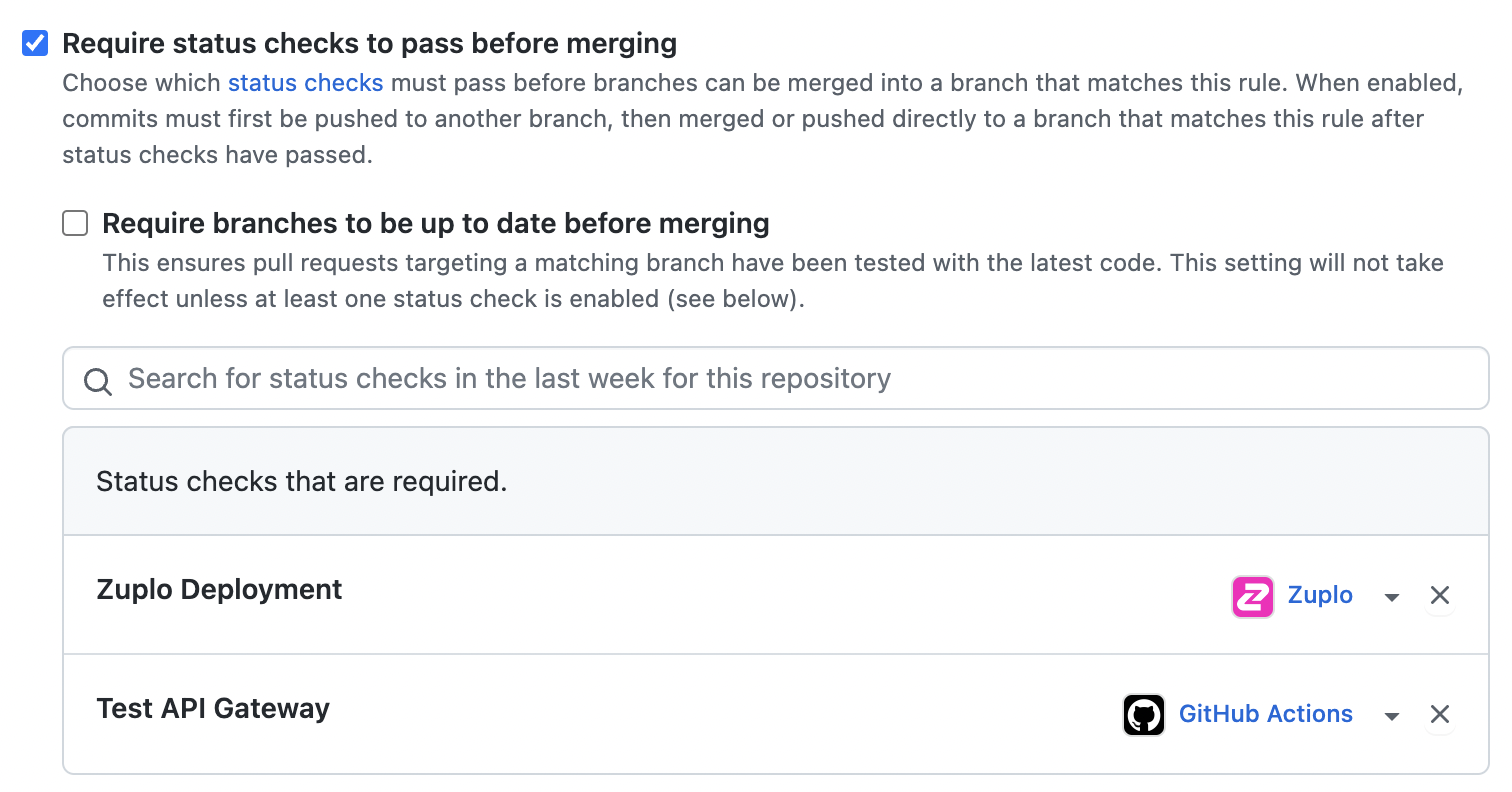 Require status checks