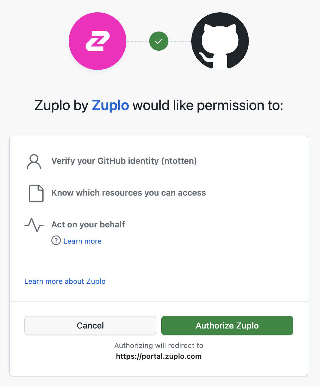 Zuplo GitHub connection