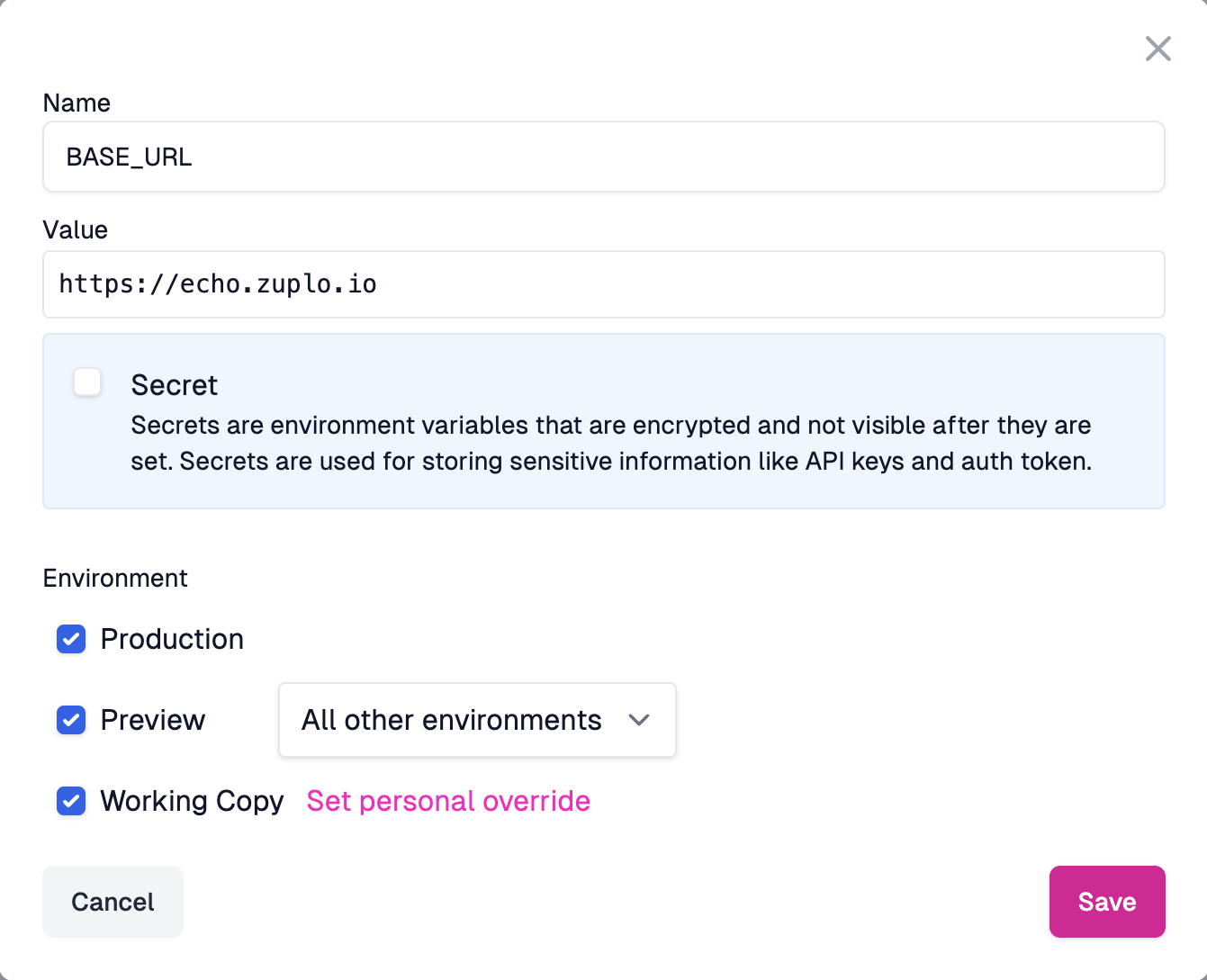 BASE_URL Environment Variable