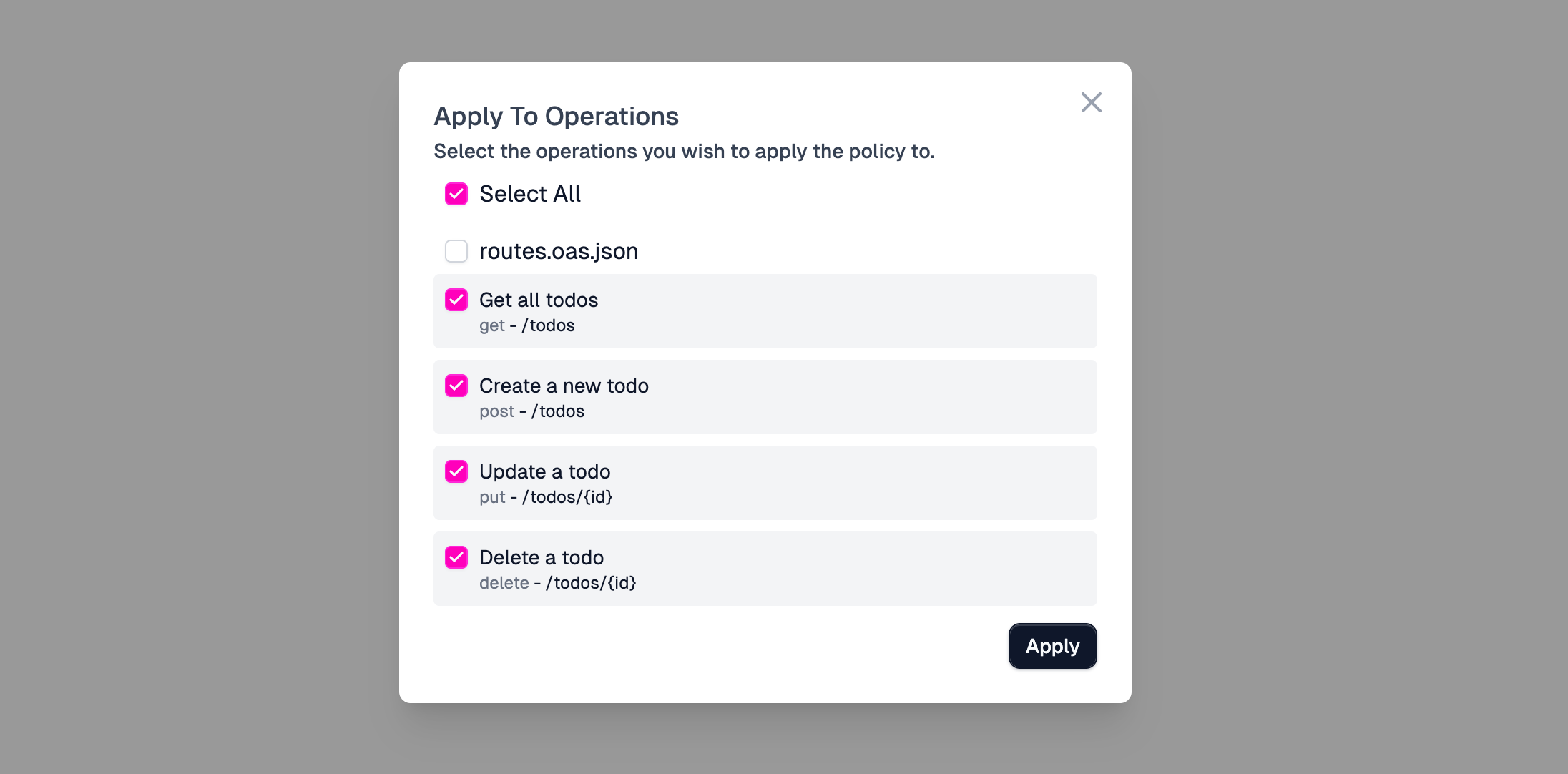 Adding the policy to add routes