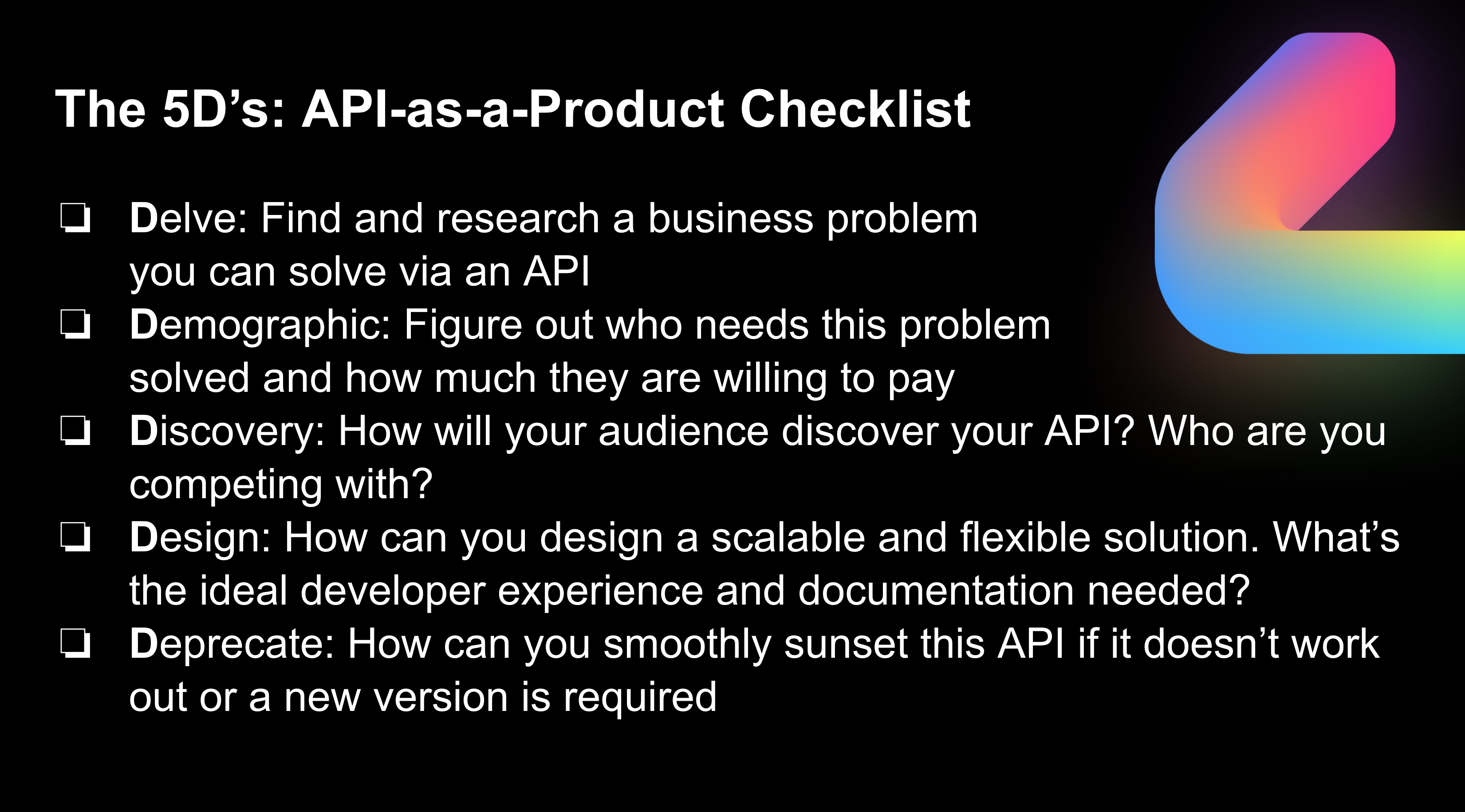 The Five D's of API-as-a-Product