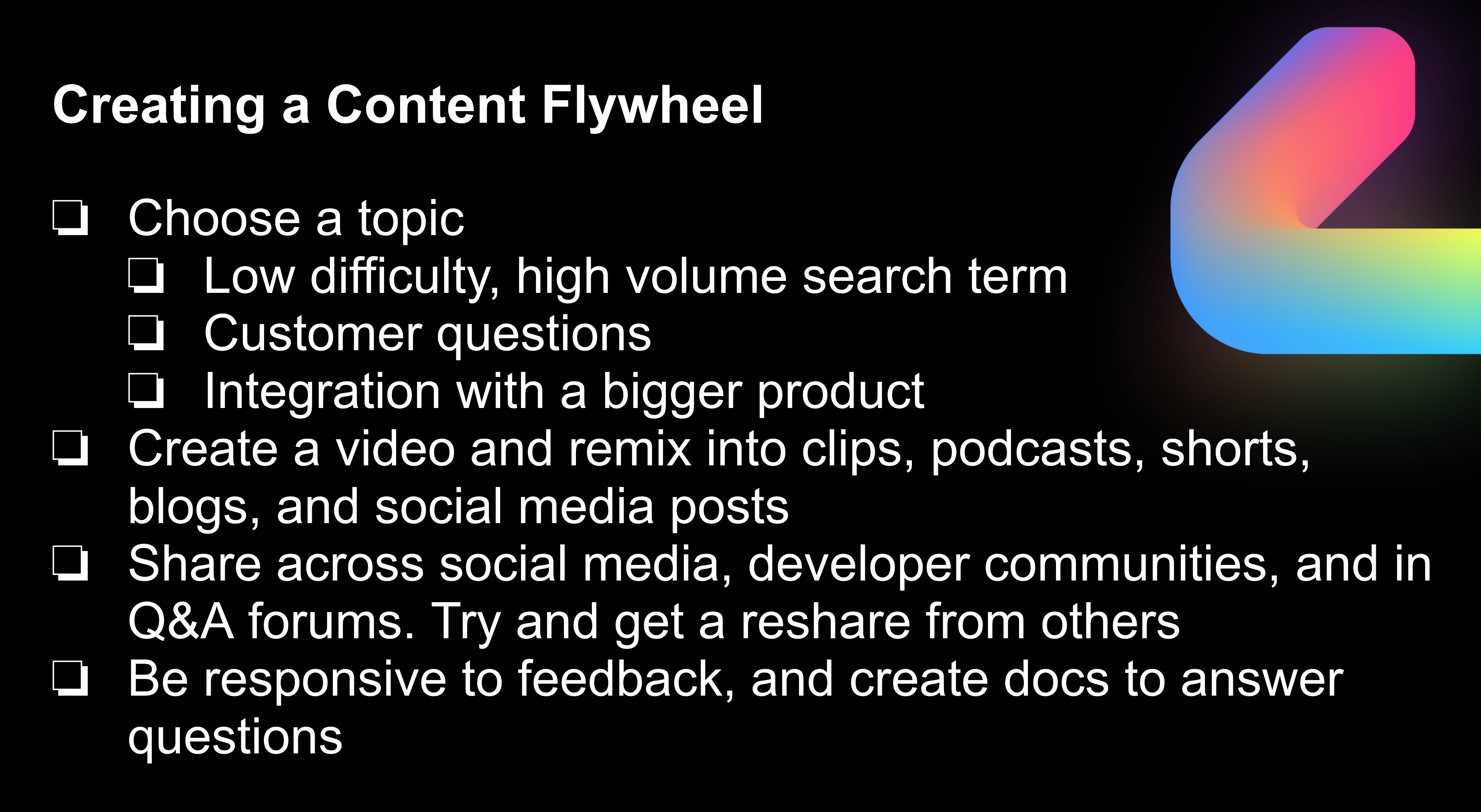 Content flywheel