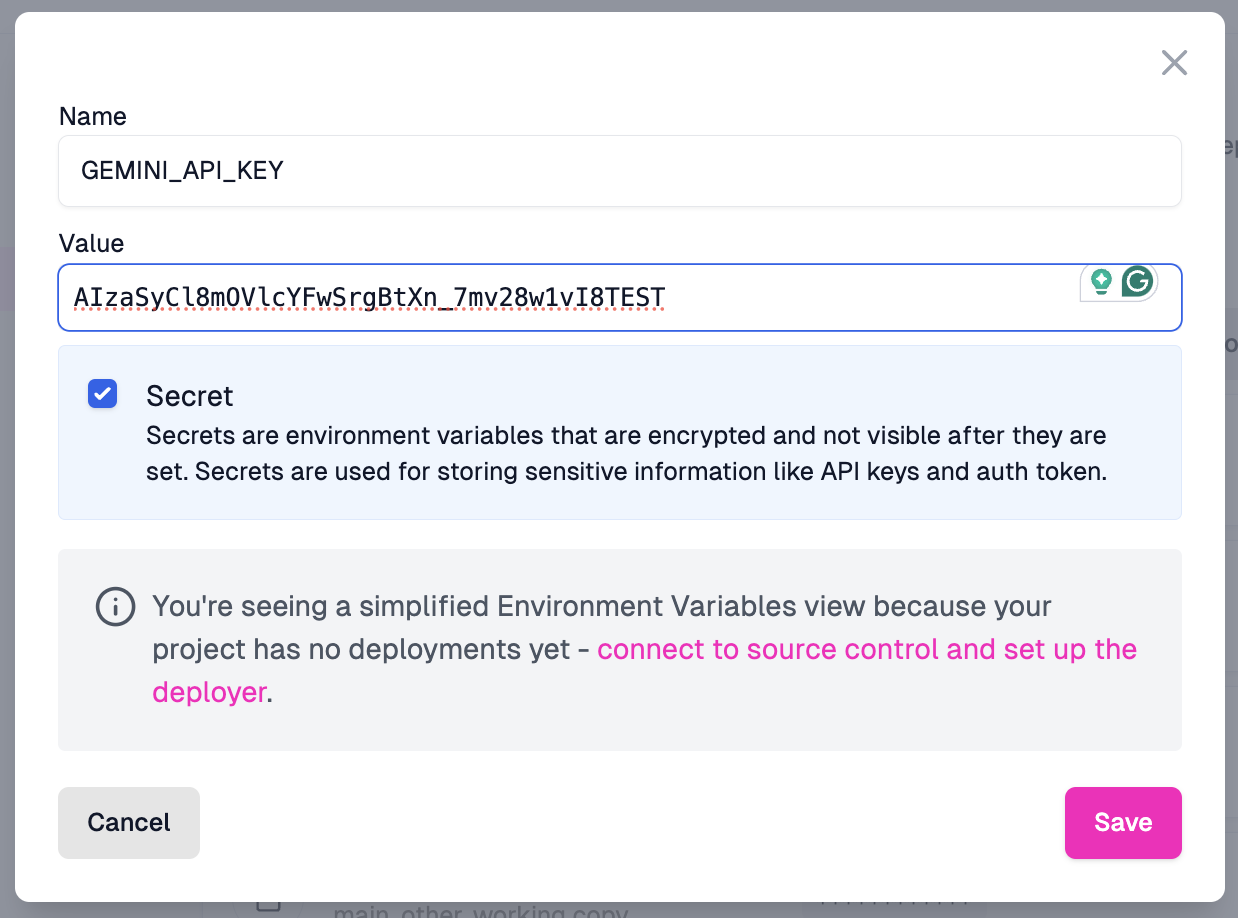 setting the api key environment variable