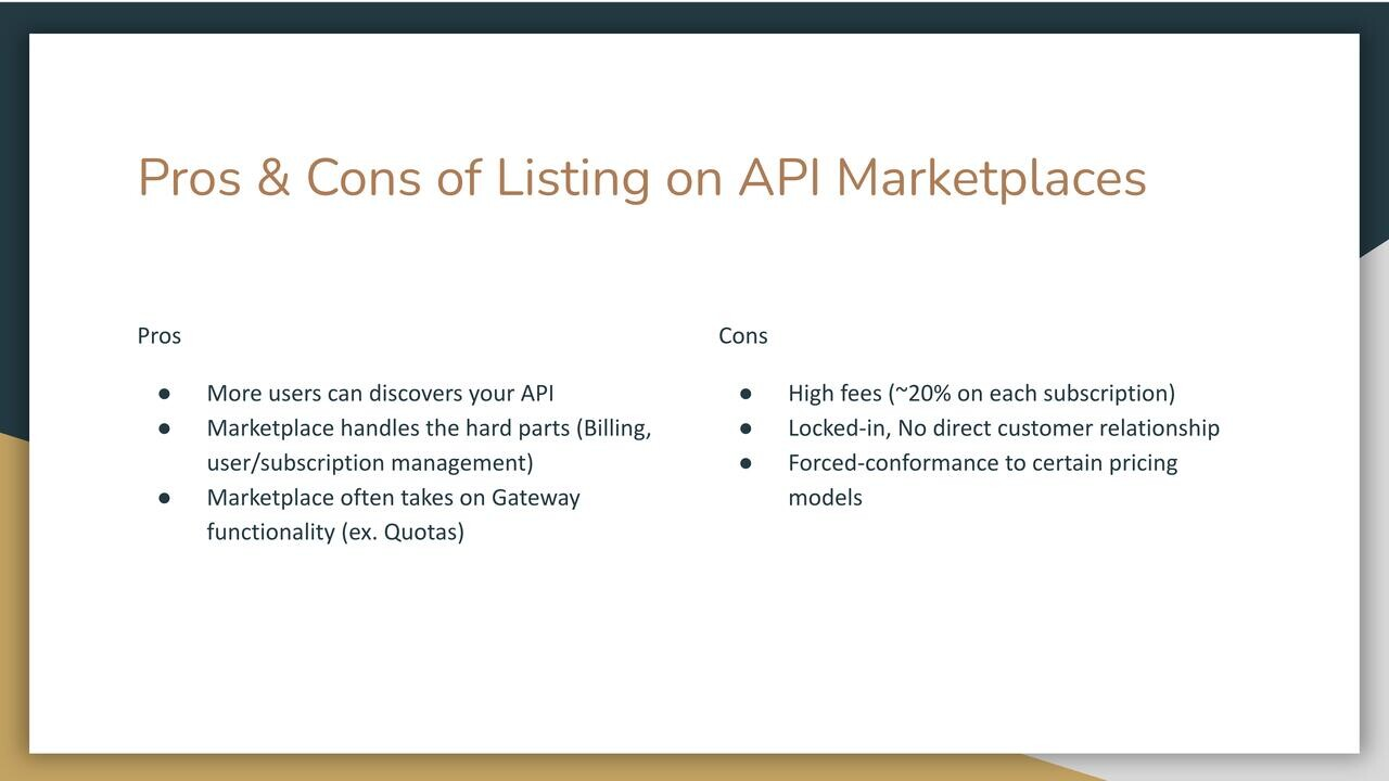 API marketplace pros and cons