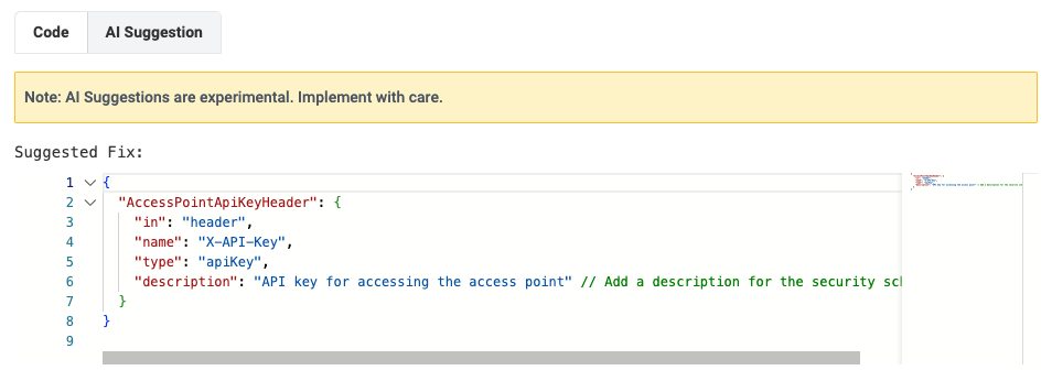 An AI Suggestion from Rate My OpenAPI