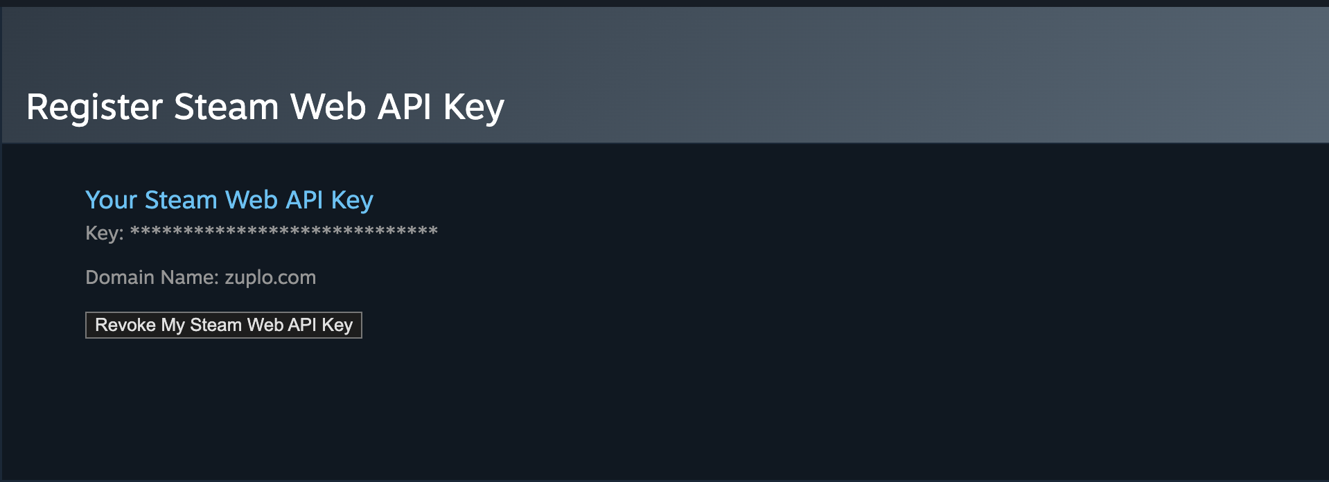 Steam API key