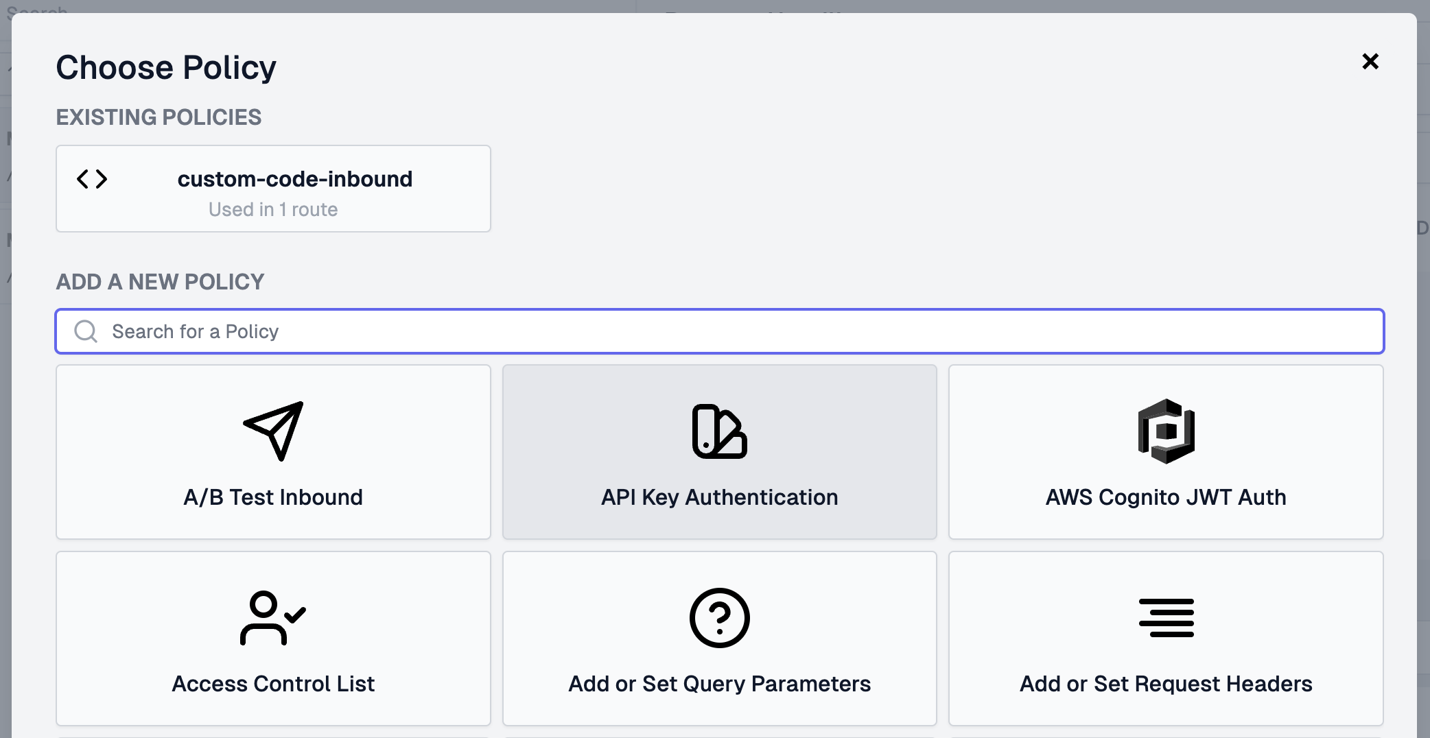 API key policy