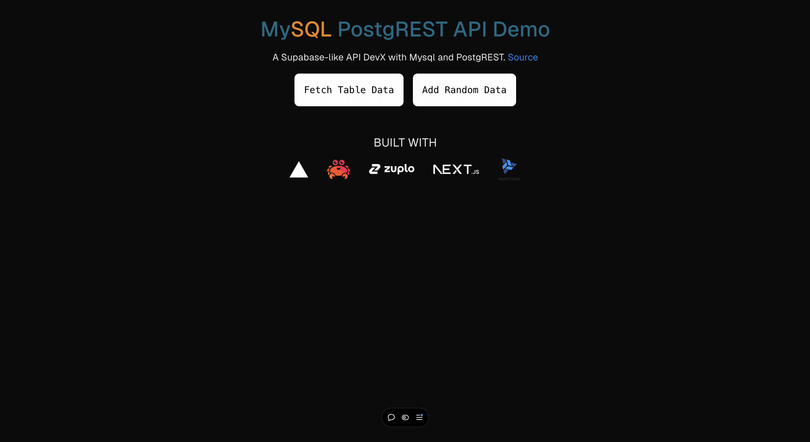 MySQL Postgrest demo