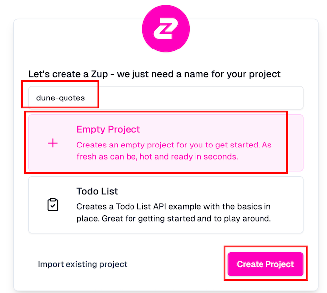 Creating a Zuplo project