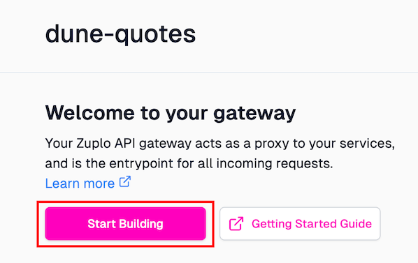 Start building a Zup