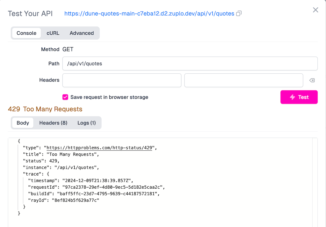 Testing rate limiting