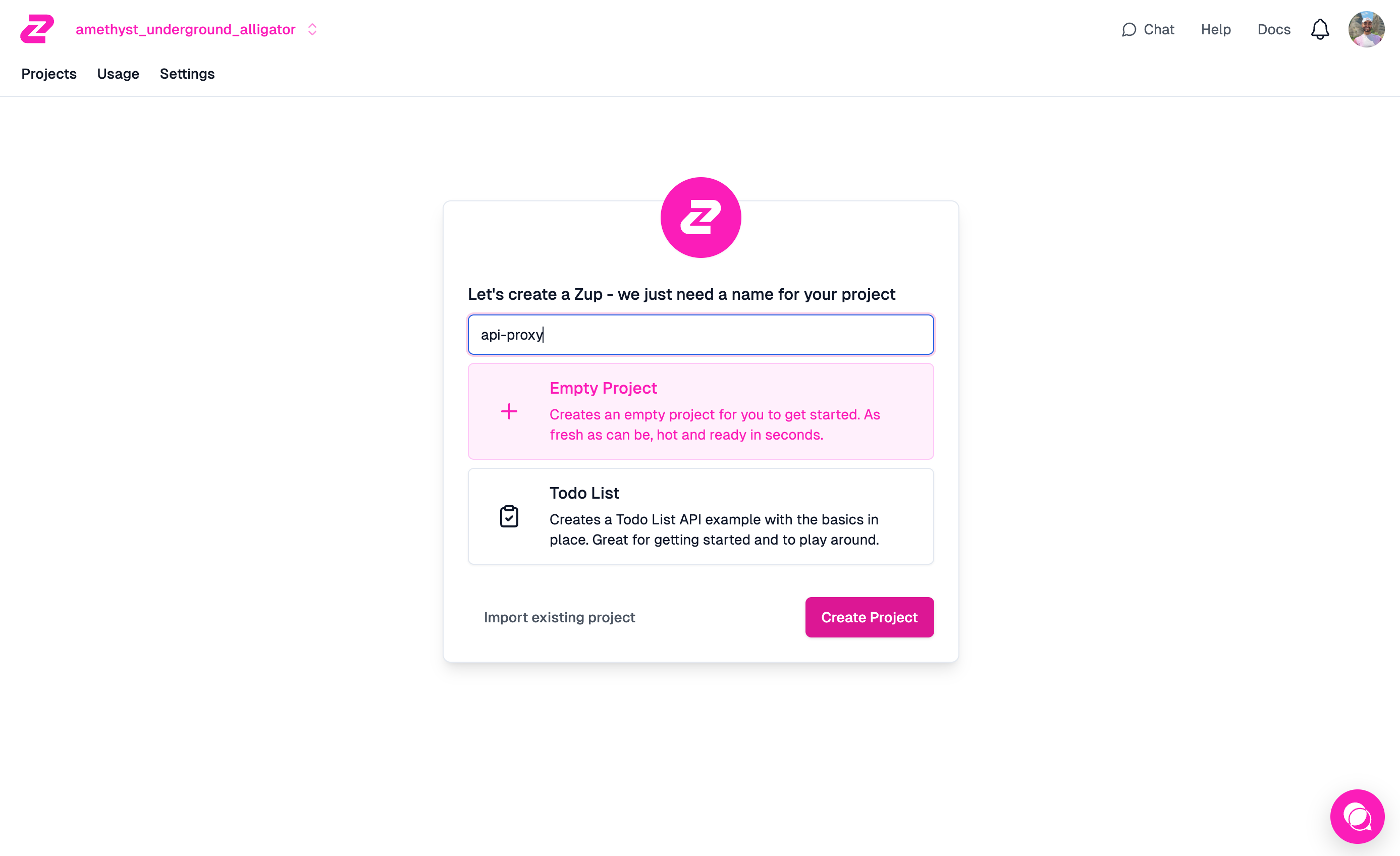 Create a project