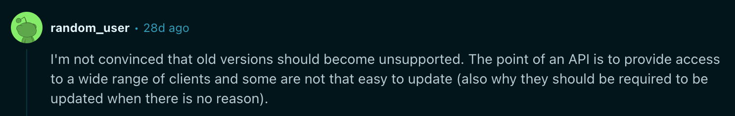Reddit comment
