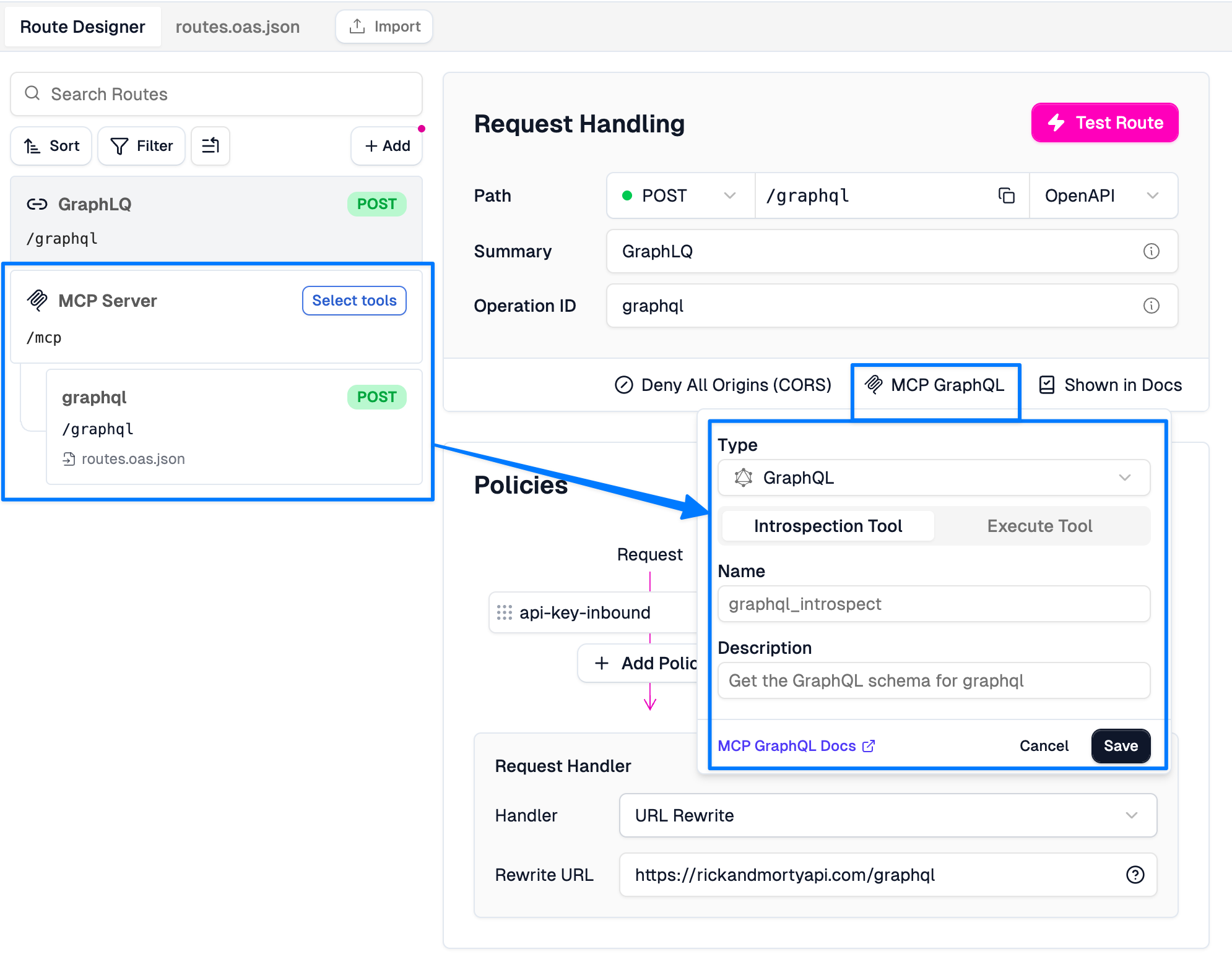 Setting up the MCP tools in the Zuplo Route Designer